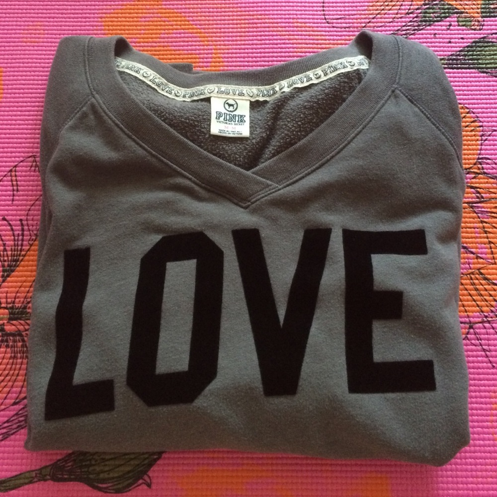 Grey Victoria's Secret sweatshirt
